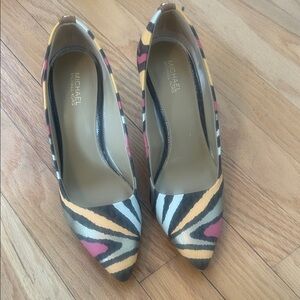 MICHAEL Michael Kors Multicolor Zebra-Print Pointed Toe Pumps